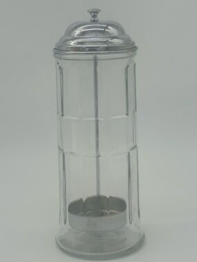 Clear Glass and Silver Pancake Dispenser - Unbranded